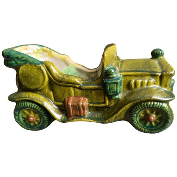 Vtg 1970s RUBENS ORIGINALS Antique Car PLANTER Hand-Painted Taiwan 7" L X 3" W - Picture 2 of 14